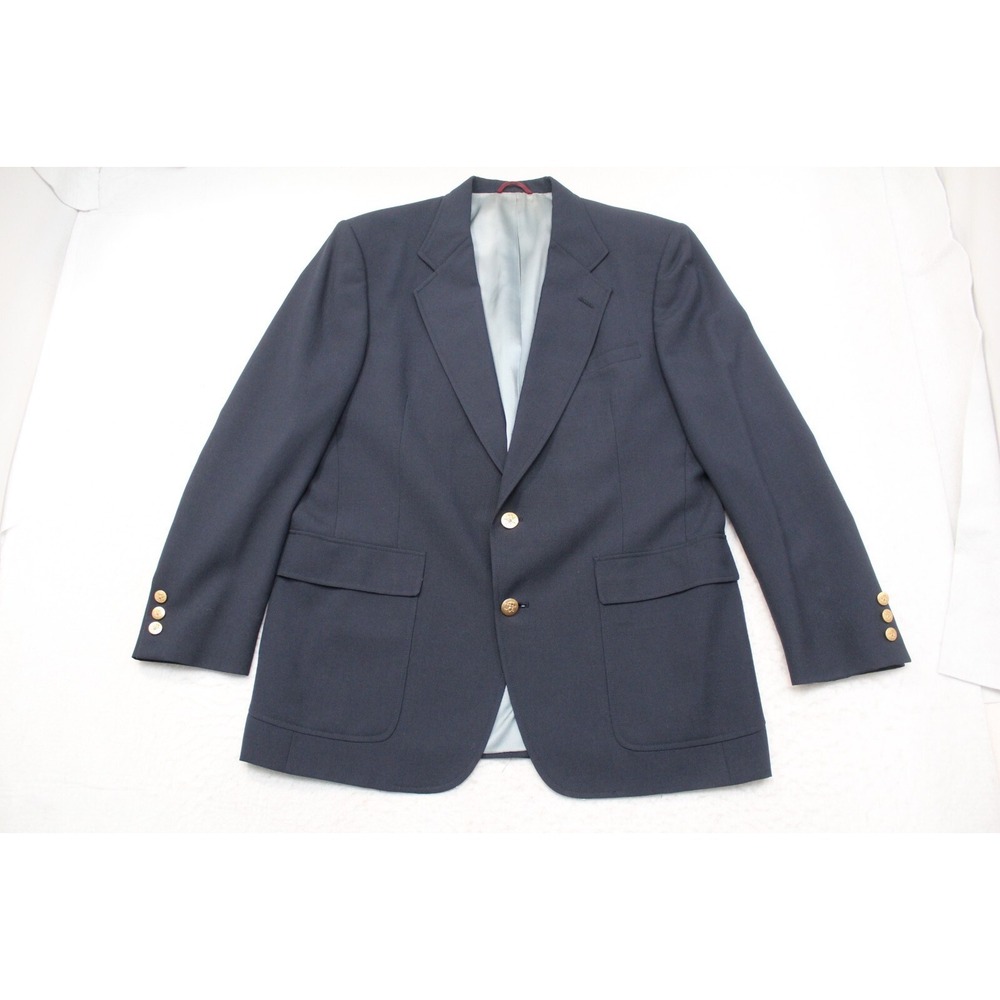 Jack Nicklaus Golden Bear Button Blazer Sport Coat Navy Mens Size 44 R